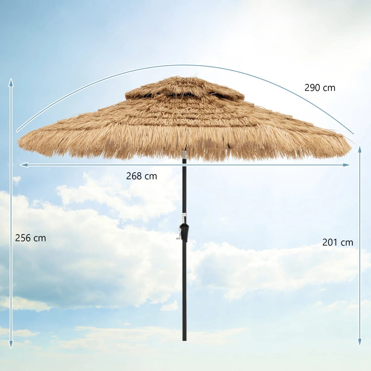 Hawaiian garden umbrella with LED lighting