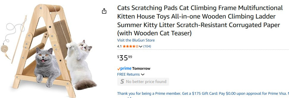 Cats Scratching Pads Cat Climbing Frame Multifunctional Kitten House Toys All-in-one Wooden Climbing Ladder