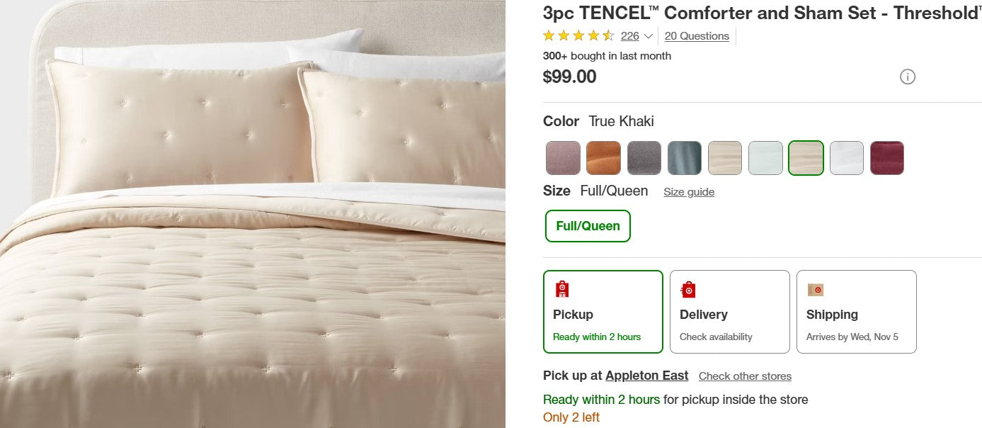 3pc TENCEL™ Comforter and Sham Set - Full/Queen