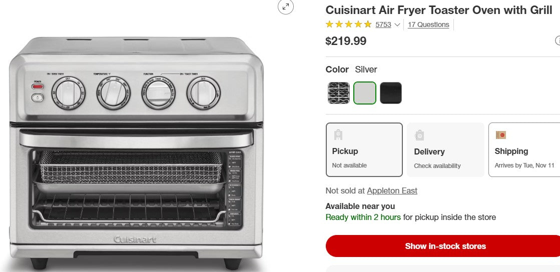 Cuisinart Air Fryer Toaster Oven with Grill