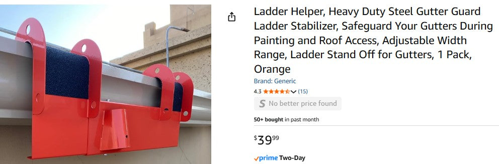 Ladder Helper, Heavy Duty Steel Gutter Guard Ladder Stabilizer