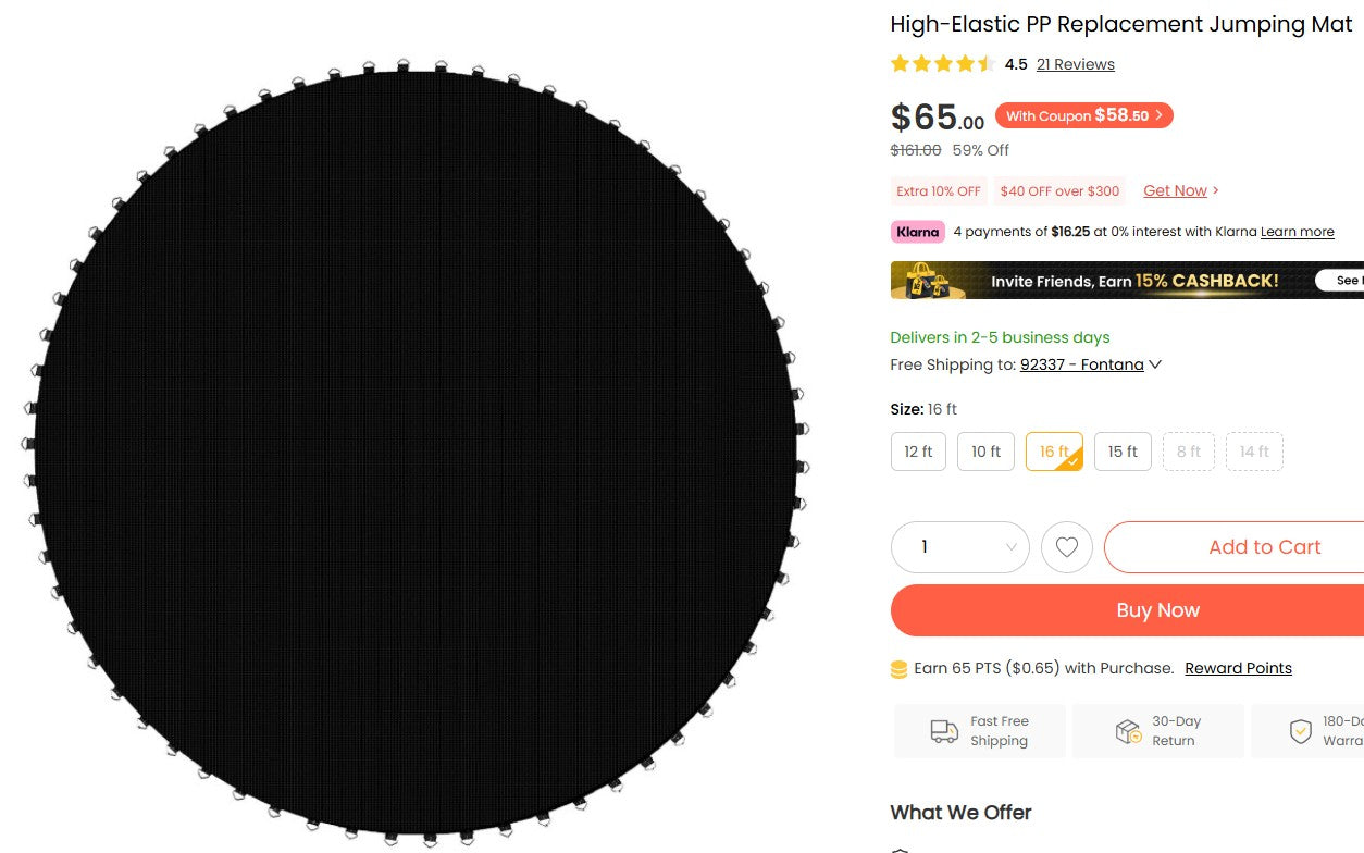 High-Elastic PP Replacement Jumping Mat