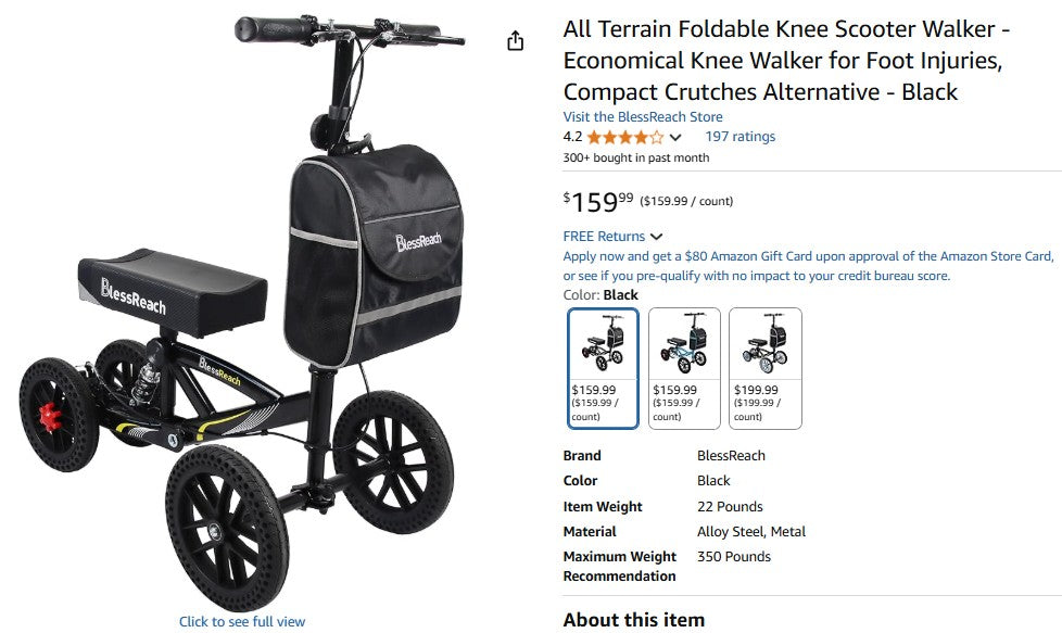 All Terrain Foldable Knee Scooter