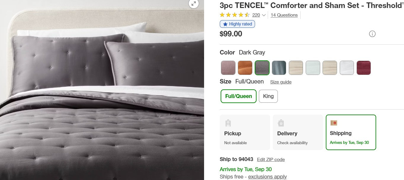 3pc Full/Queen Comforter and Sham Set