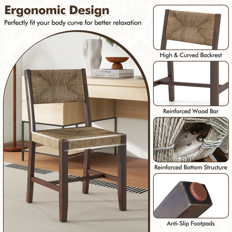 Wooden Dining Chair Set of 2 for Kitchen Dining Room