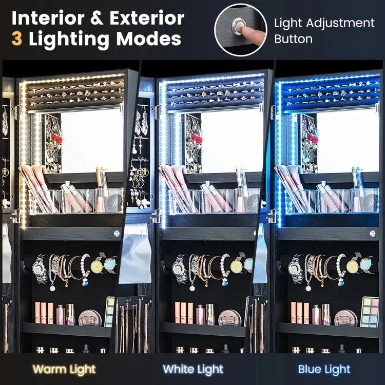LED Mirror Jewelry Cabinet