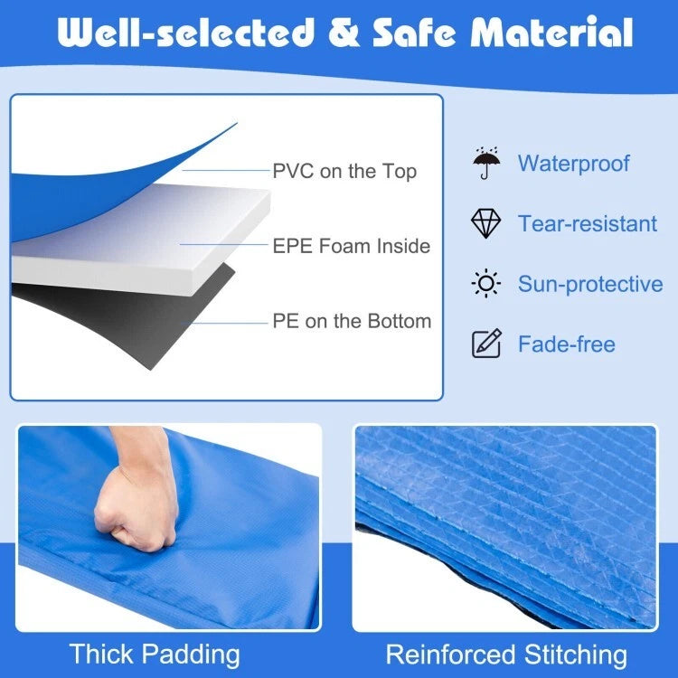 14 Feet Round Trampoline Safety Pad Replacement Waterproof Foldable Lightweight