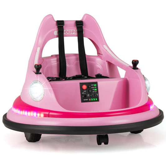 12V Kids Ride On Bumper Car with Remote Control and Dual Joysticks Costway