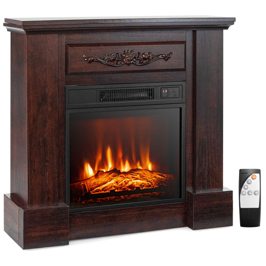 1400W TV Stand Electric Fireplace Mantel with Remote Control