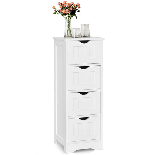 4-Drawer Freestanding Floor Cabinet with Anti-Toppling Device