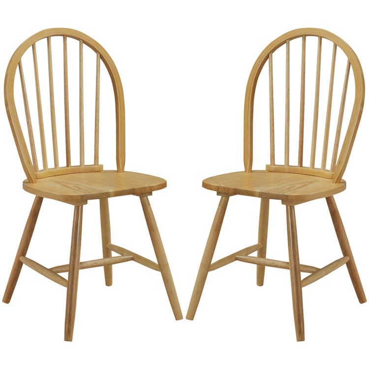 Set of 2 Vintage Wood Chair with Spindle Back for Dining Room