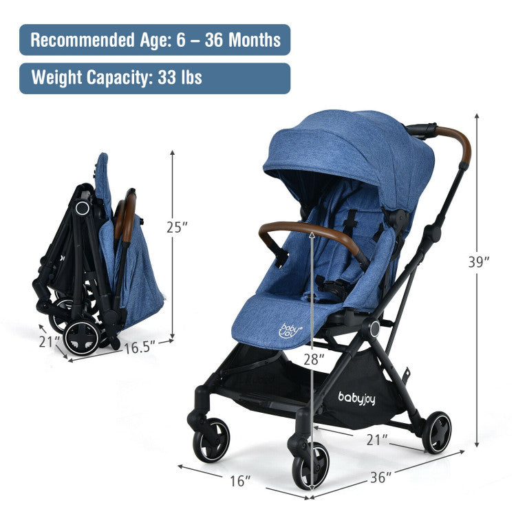 2-in-1 Convertible Aluminum Baby Stroller with Adjustable Canopy