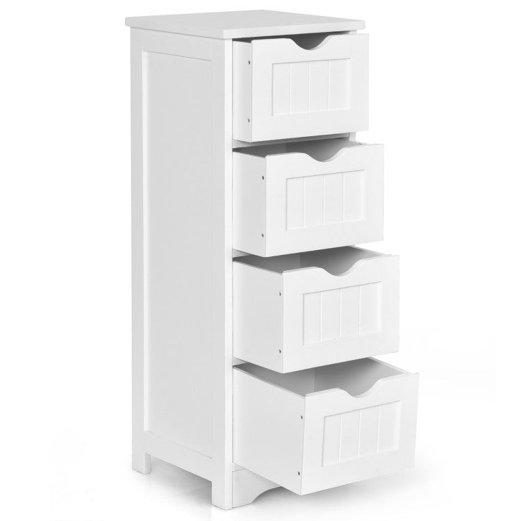 4-Drawer Freestanding Floor Cabinet with Anti-Toppling Device