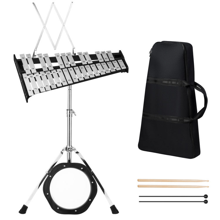 30 Notes Percussion with Practice Pad Mallets Sticks Stand