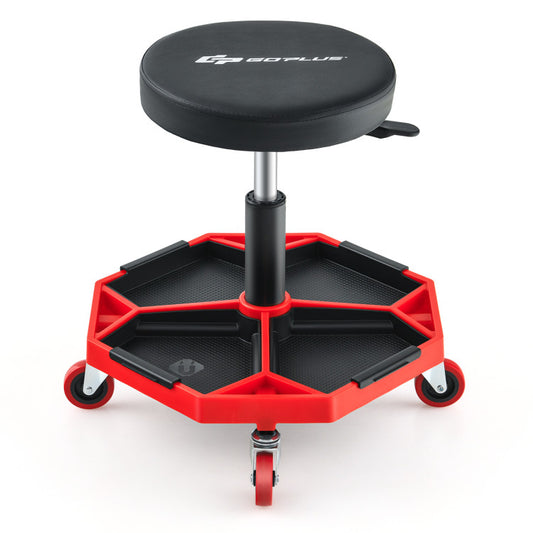330 LBS Capacity Pneumatic Rolling Mechanic Stool with Padded Seat