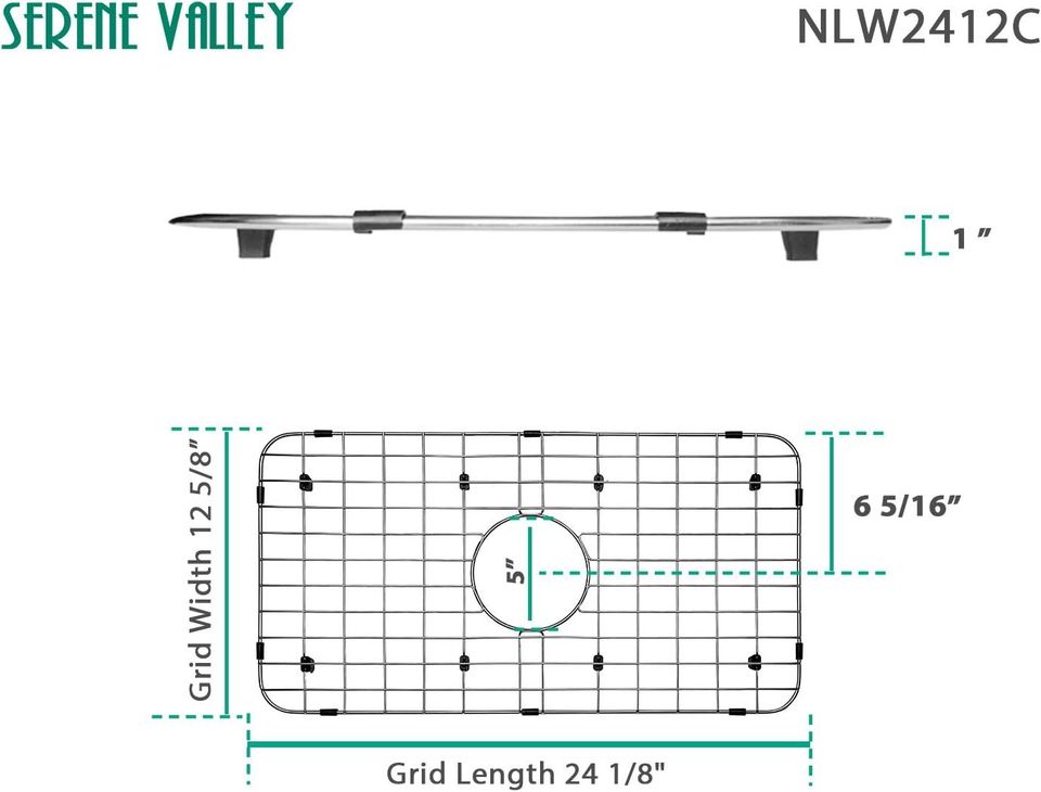 Serene Valley Sink Bottom Grid 24-1/8" x 12-5/8"