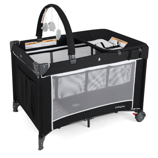 3-in-1 Portable Baby Crib and Playpen with Changing Table