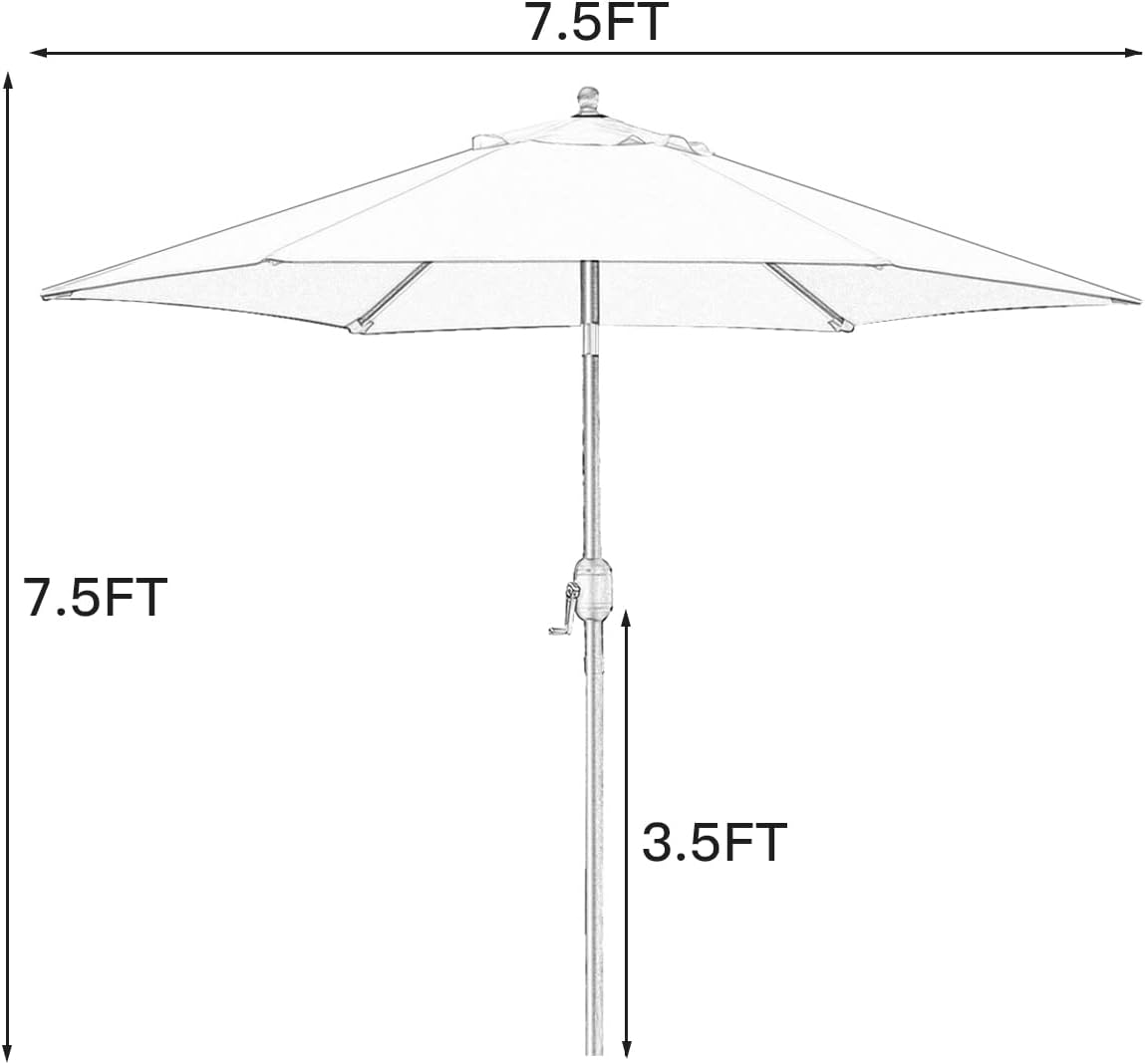 Sunnyglade 7.5' Patio Umbrella Outdoor Table Market Umbrella with Push Button Tilt (Navy Blue)