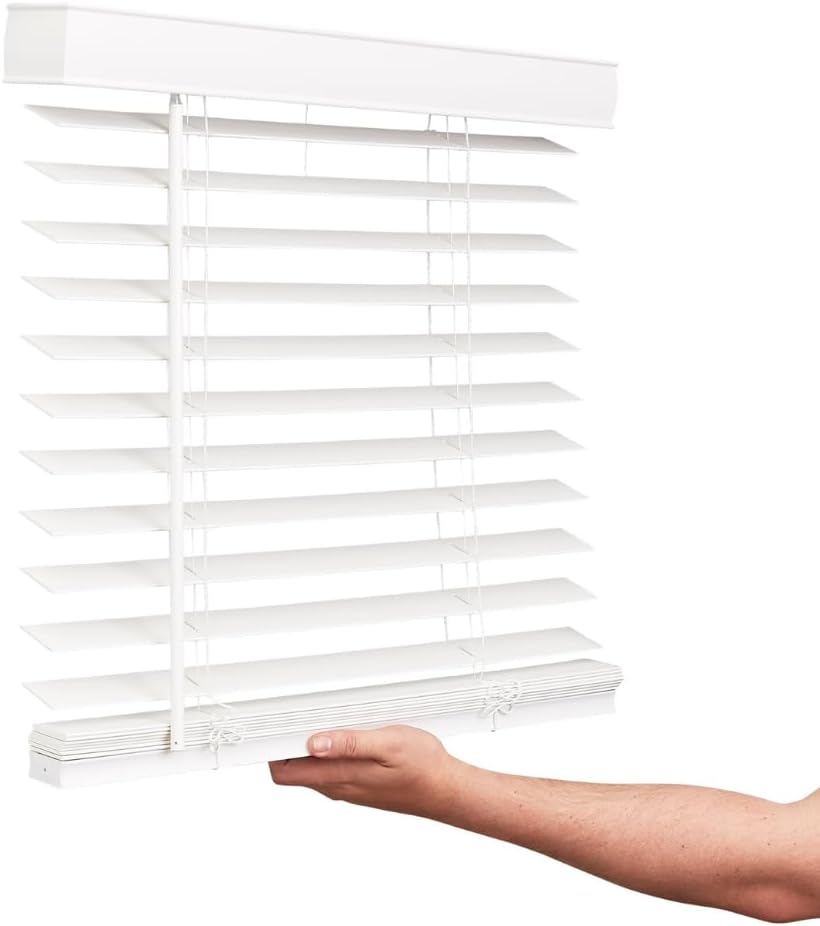 LOTUS & WINDOWARE Cordless Faux Wood Blinds, 43" Wide x 36" Long