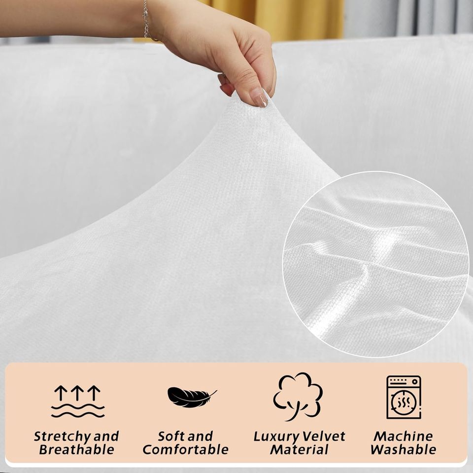 Velvet Striped Sectional Couch Covers Corner Stretch Sofa Cover L Shape Sectional Slipcover