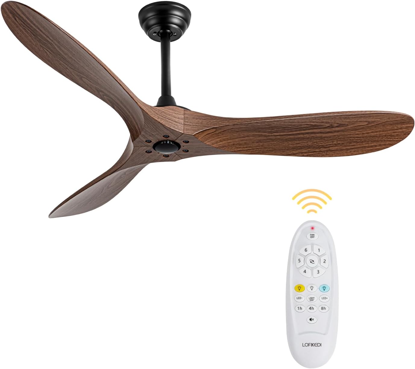 60 Inch Ceiling Fan with Remote Control, Reversible DC Motor, Noiseless, Energy-Efficient