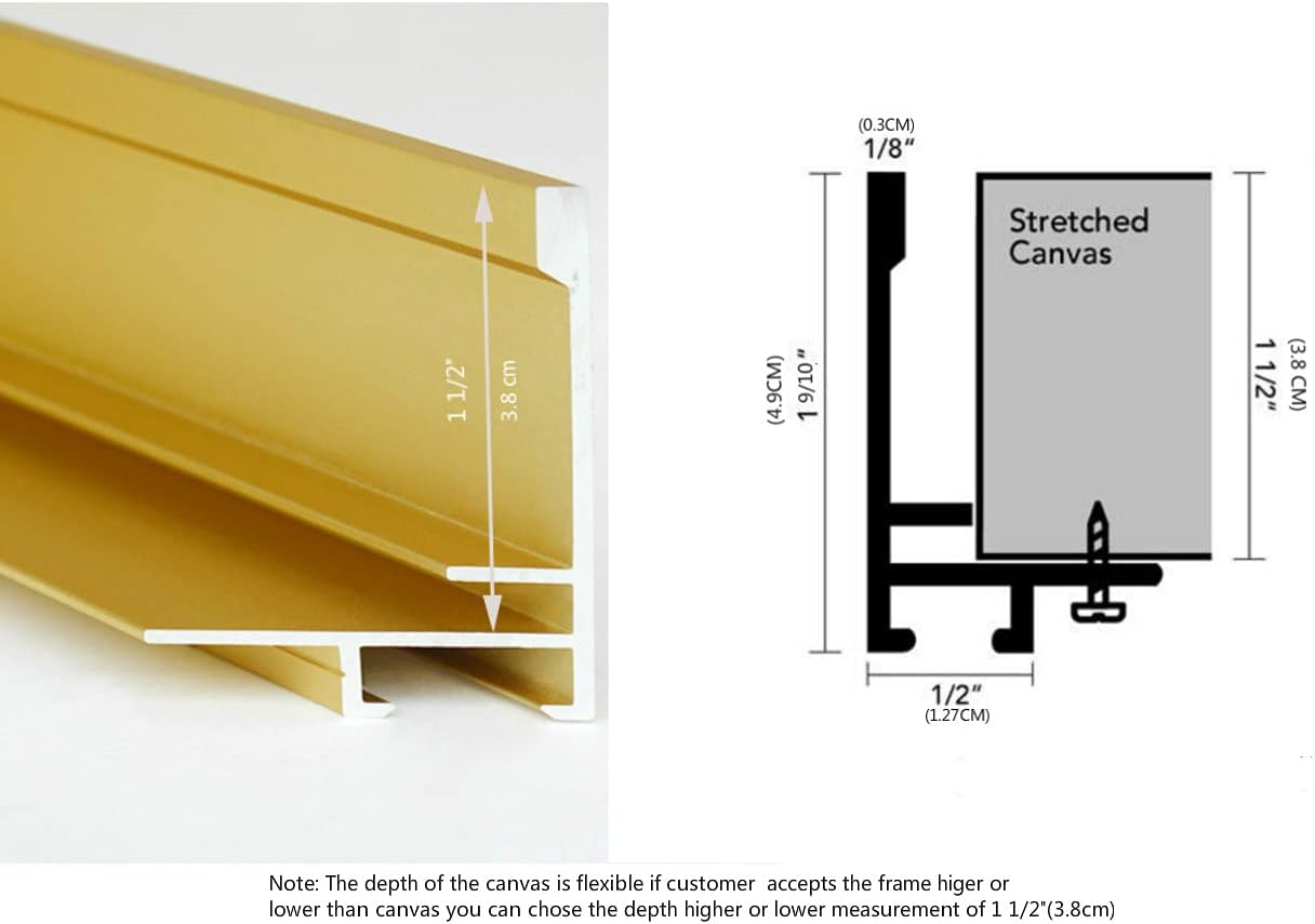 GVS-ART DIY Metal Floating Frame for 16x20 Canvas Art, 1.5" Depth