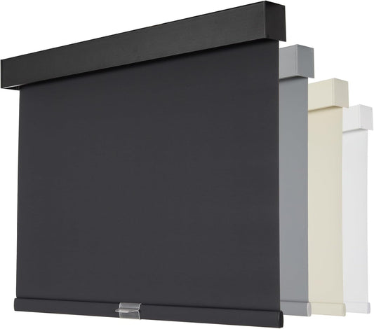 Persilux Cordless Blackout Roller Shades for Windows (Black, 15" W x 64" H)