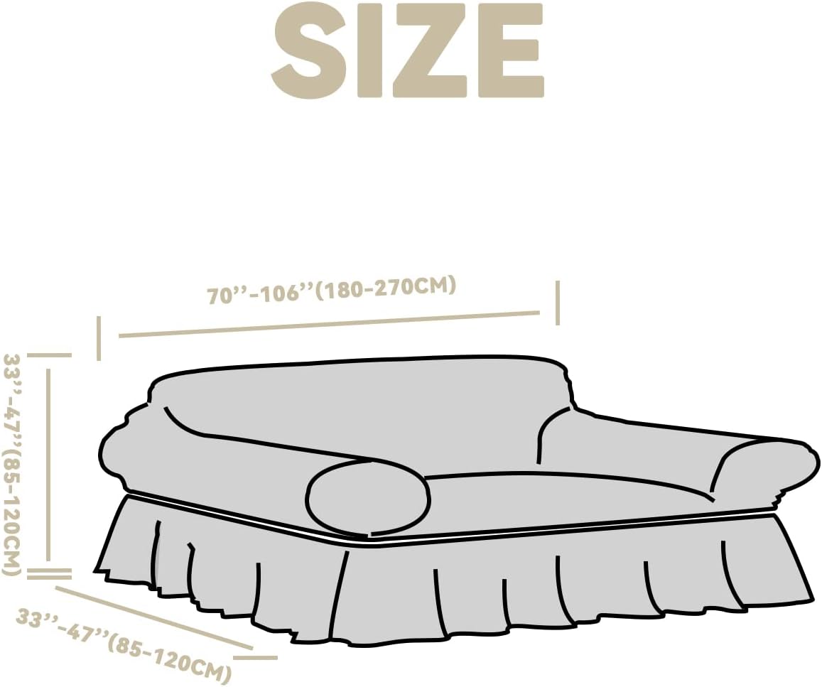 Sofa Slipcover 1 Piece for 3 Cushion Couch Cover with Skirt