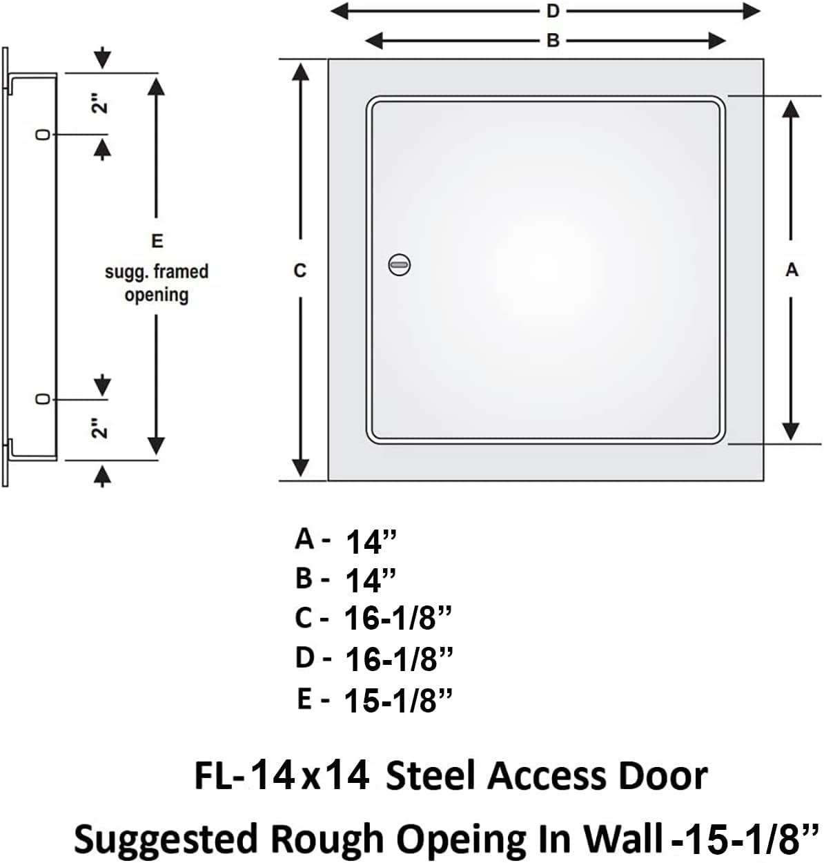Premier Access Panel 14 x 14 Flush Mount Steel Access Door for Drywall, Powder Coated White
