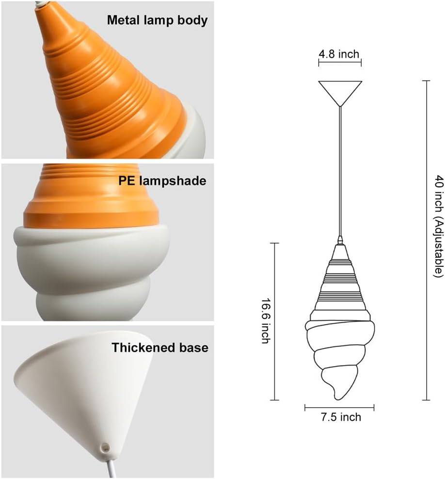 Ice Cream Chandelier Spiral Cone Decorative Pendant Light Fixture