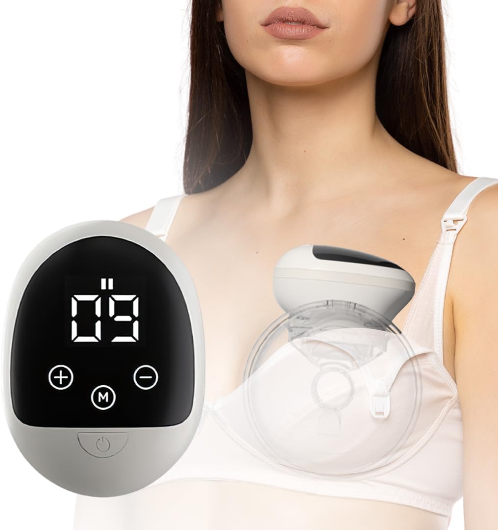 Wearable Electric Breast Pump Hands-Free, Portable, 2 Modes, 9 Levels, LED Display
