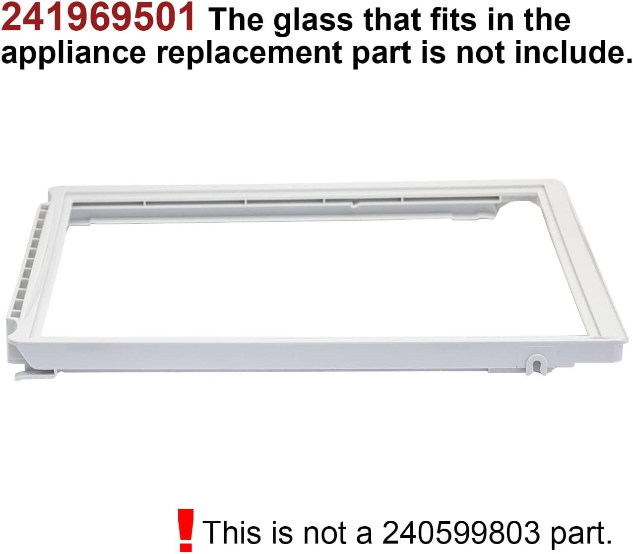 241969501 Refrigerator Shelf Frame (Without Glass) Crisper Pan Cover For Frigidaire (Electrolux) Refrigerator
