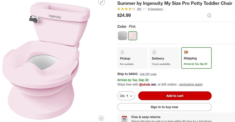Summer by Ingenuity My Size Pro Potty Toddler Chair