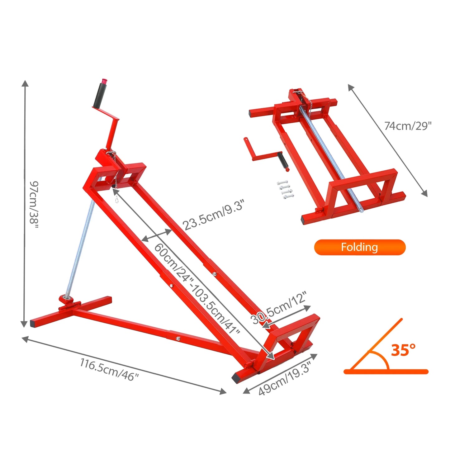 Heavy Duty Lawn Mower Lift 880 Lbs: Foldable Telescopic Tractor Lift Jack