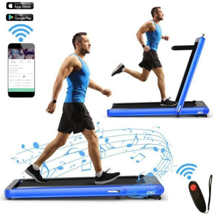 4.75HP 2 In 1 Folding Walking Pad Treadmill with Remote APP Control