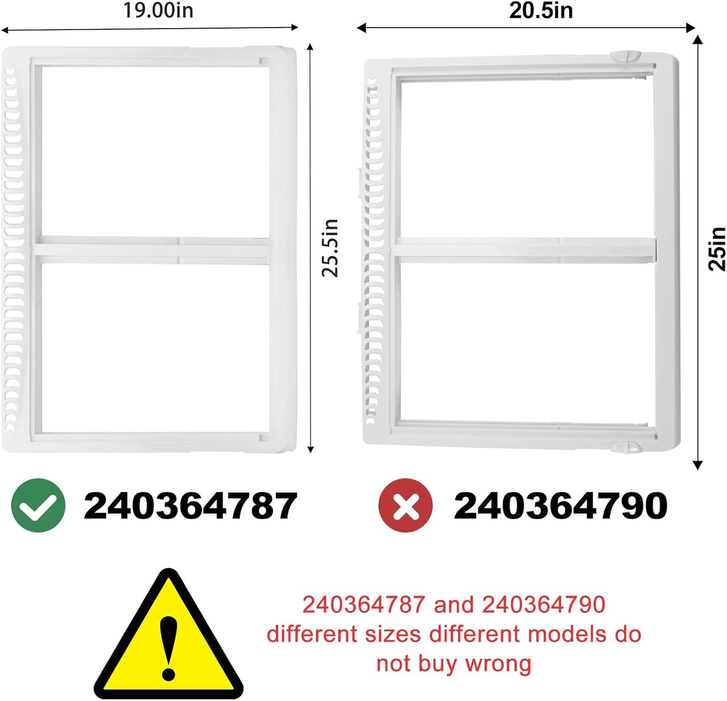 240364787 Refrigerator Crisper Drawer Cover Frame Crisper Pan Cover Compatible with Frigidaire Refrigerator
