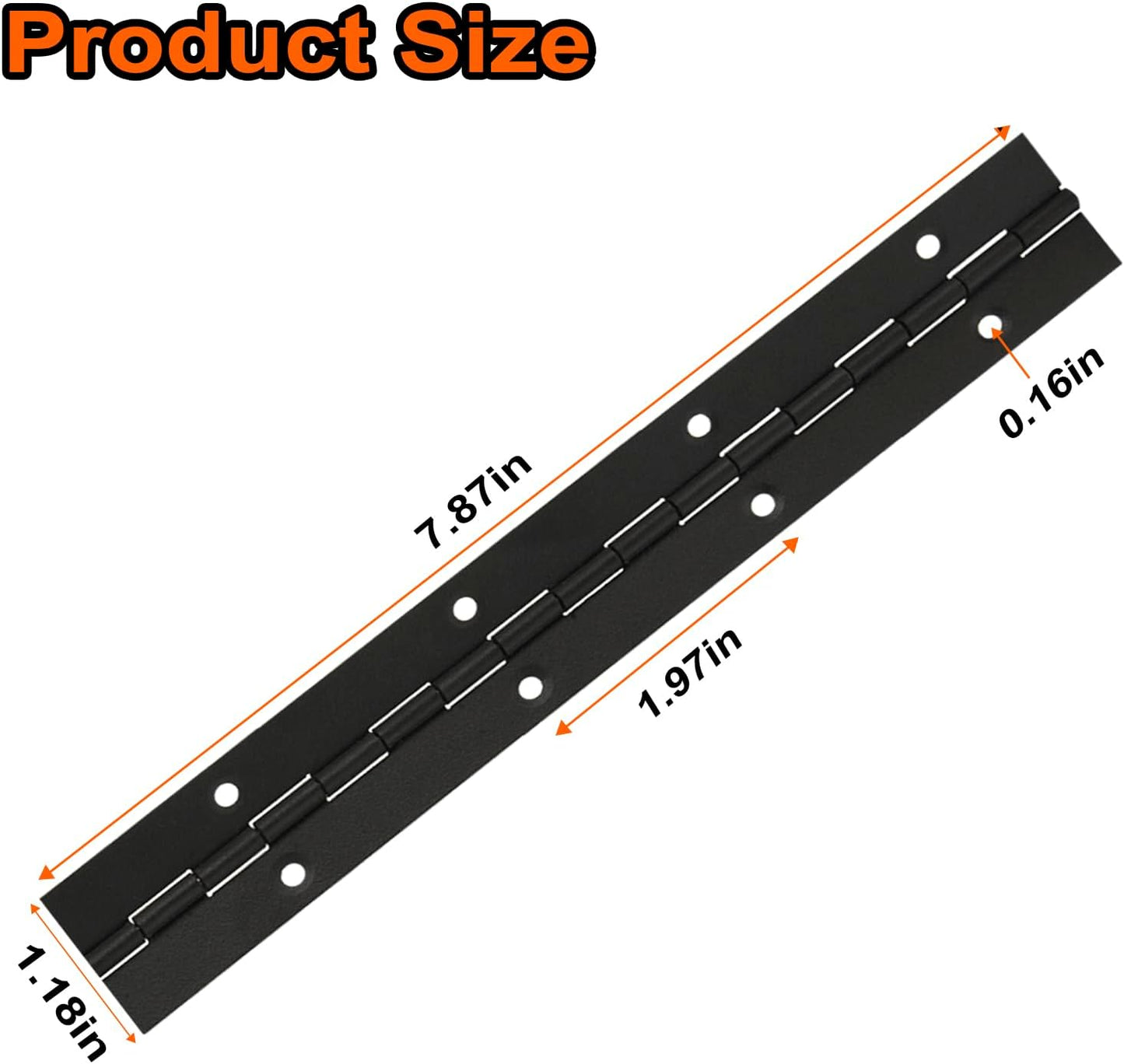 4 Pack 8 Inch Continuous & Piano Hinges, Complete Line Black Stainless Steel 304