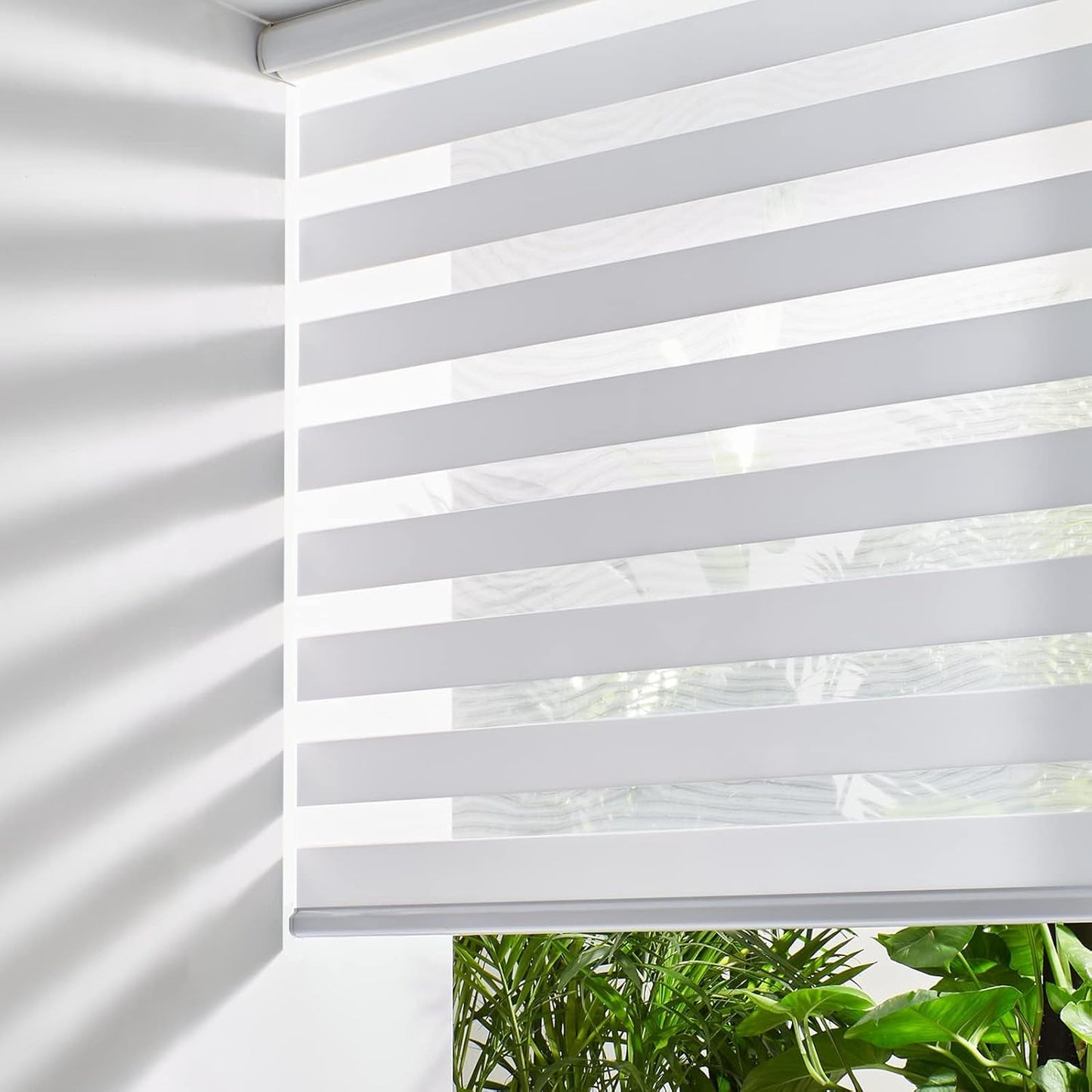 Persilux Zebra Blinds for Windows Cordless Blinds & Shades (28" W x 72" H, White)