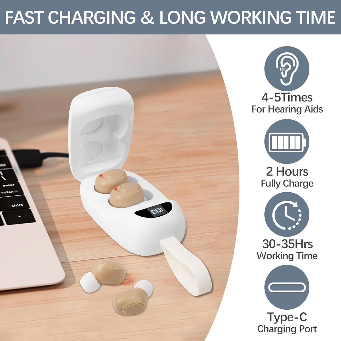 Hearing Aids for Seniors, Rechargeable Hearing Aid with Noise Cancelling for Adults