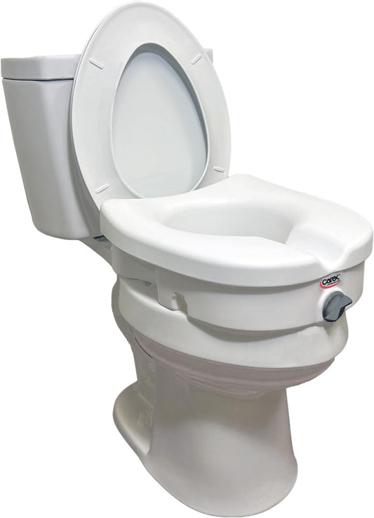 Carex E-Z Lock Raised Toilet Seat and Toilet Riser