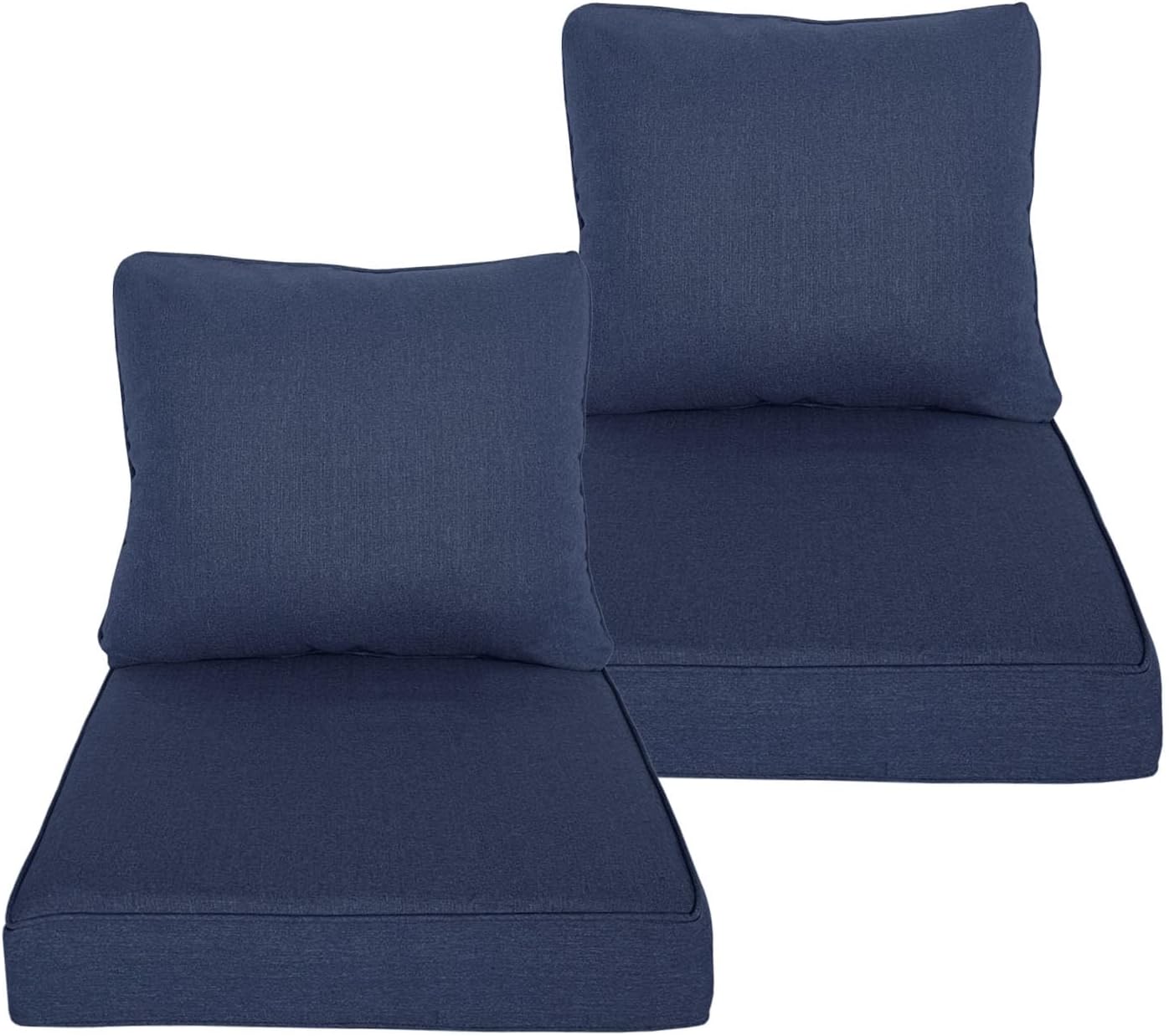 24x24 inch Outdoor/Indoor Deep Seat Patio Cushions Set of 2 Deep Seat Bottom Resilient Foam Filling