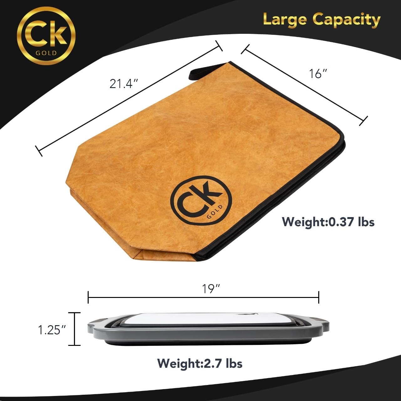 New LARGE Collapsible BBQ Prep Tub with LOCKING LID & BBQ Bag for Resting Meat