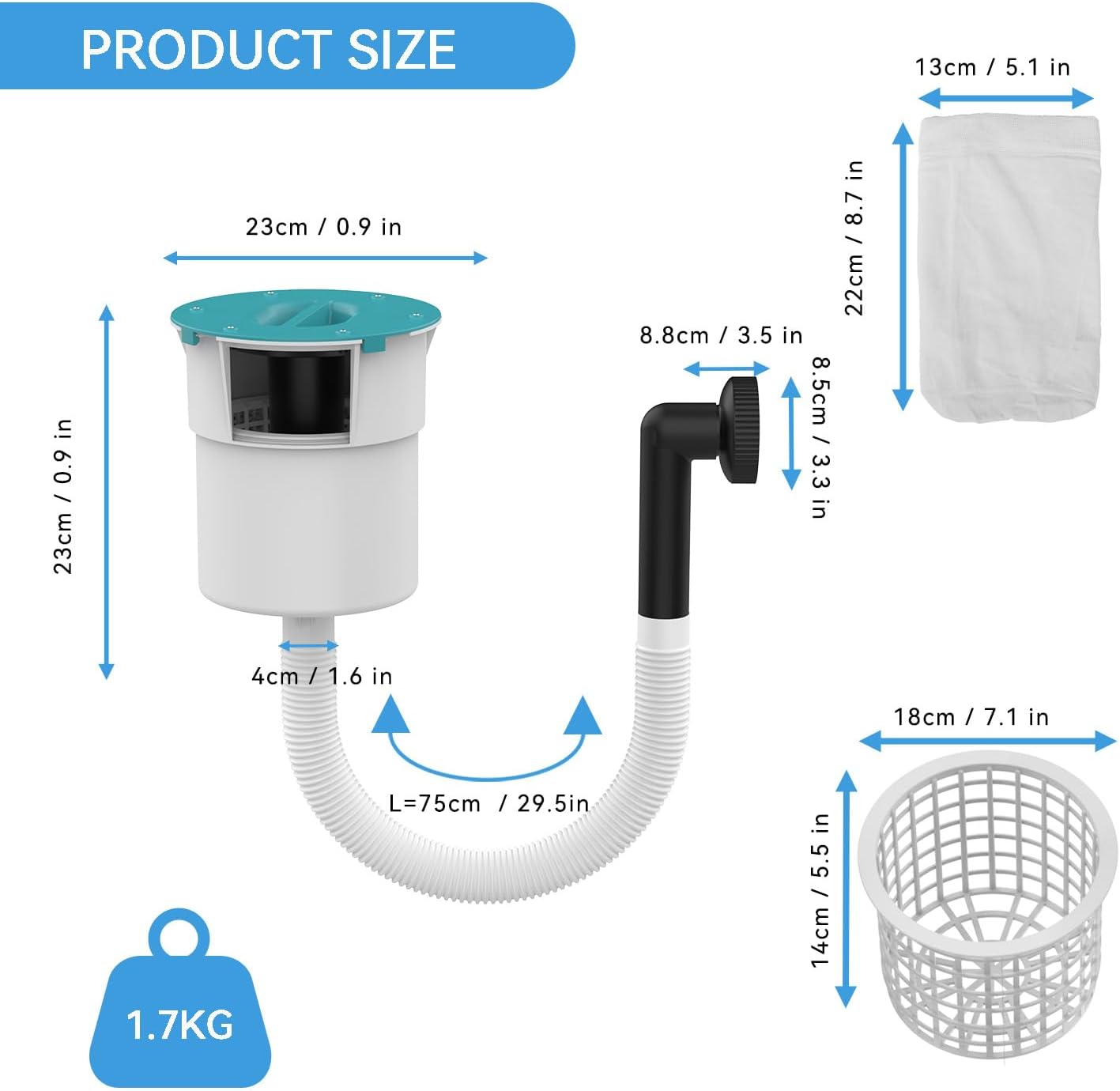 Surface Float Skimmer, 2025 Upgrade, No Installation Required