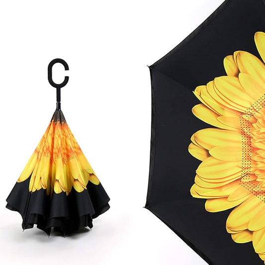 Inverted Umbrella - Windproof, UV Protection, Reverse Folding