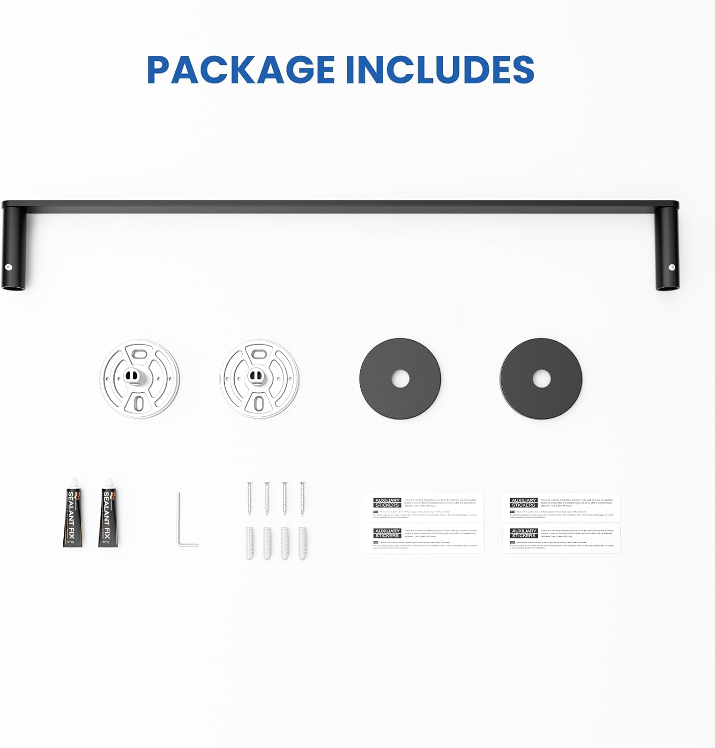 Towel Bar for Bathroom Wall Mounted, Stainless Steel 24 Inch Modern Towel Rack