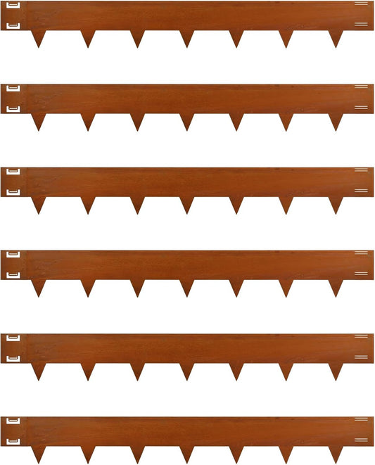 Cor-Ten Steel Landscape Lawn Edging, 40" L x 5" H,6 Pack Steel Edging for Landscaping