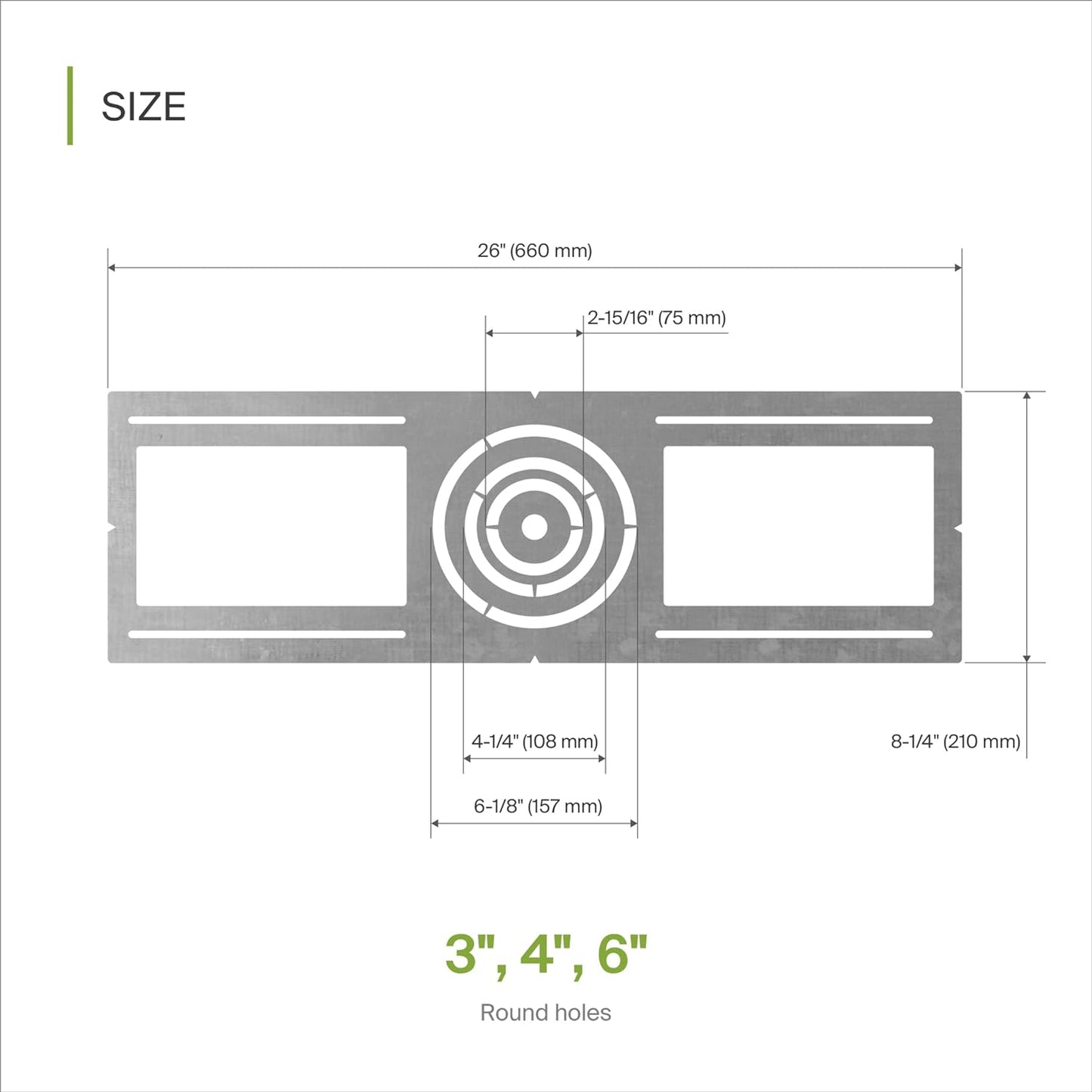 ASD 24 Pack New Construction Mounting Plate with Symmetric Round Hole - 3-4-6" Flat Steel