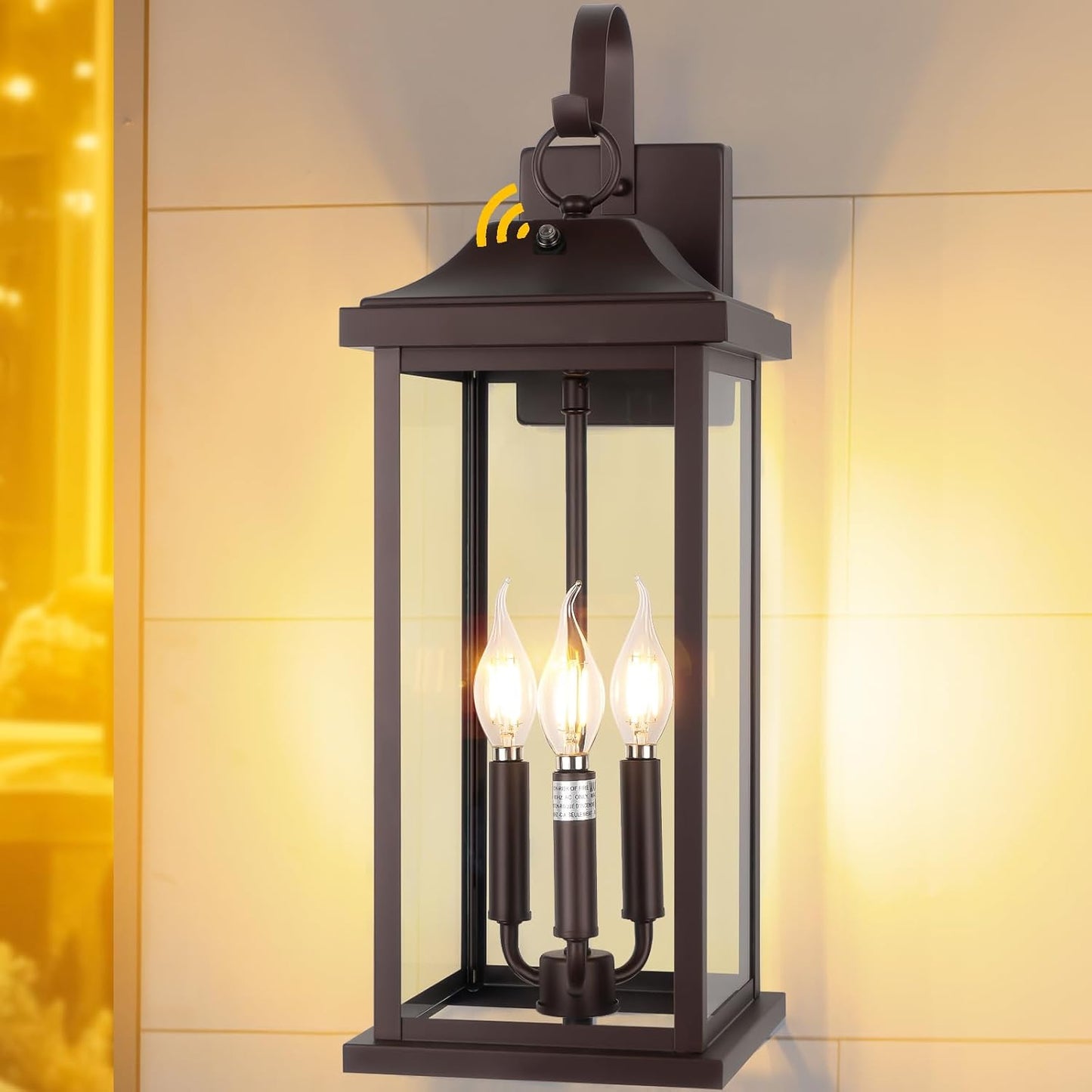 1-Pack 23” Dusk to Dawn Outdoor Light Fixture Oil Rubbed Bronze 3-Light