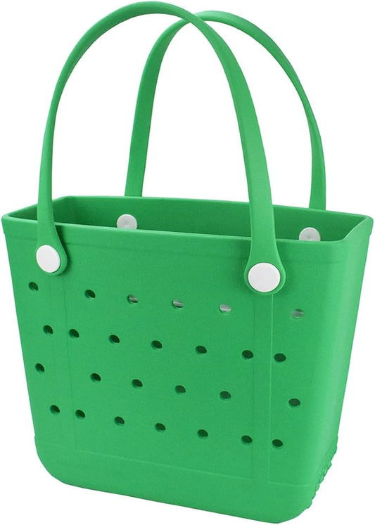 Medium Beach Bag, Waterproof Rubber Beach Bag - Green