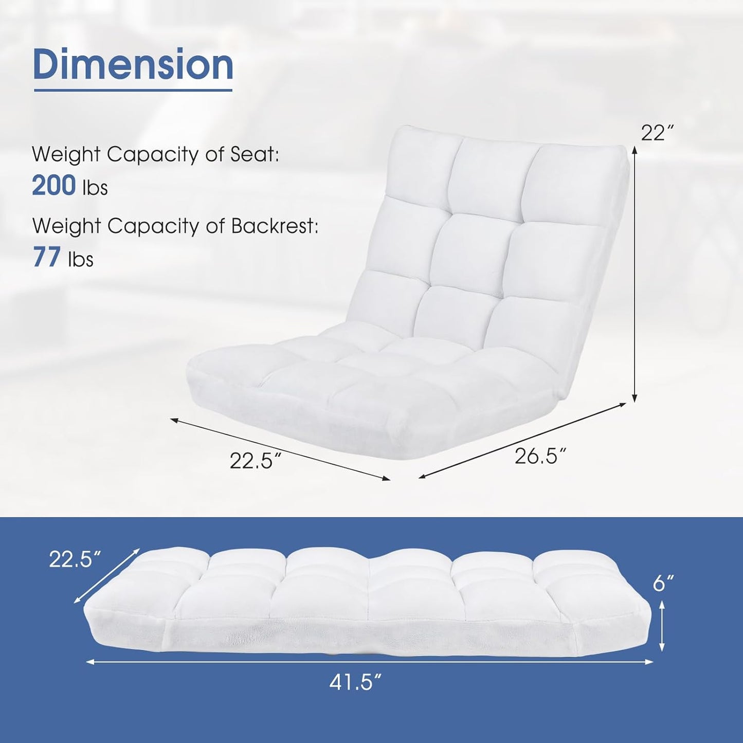 14-Position Adjustable Cushioned Floor Chair